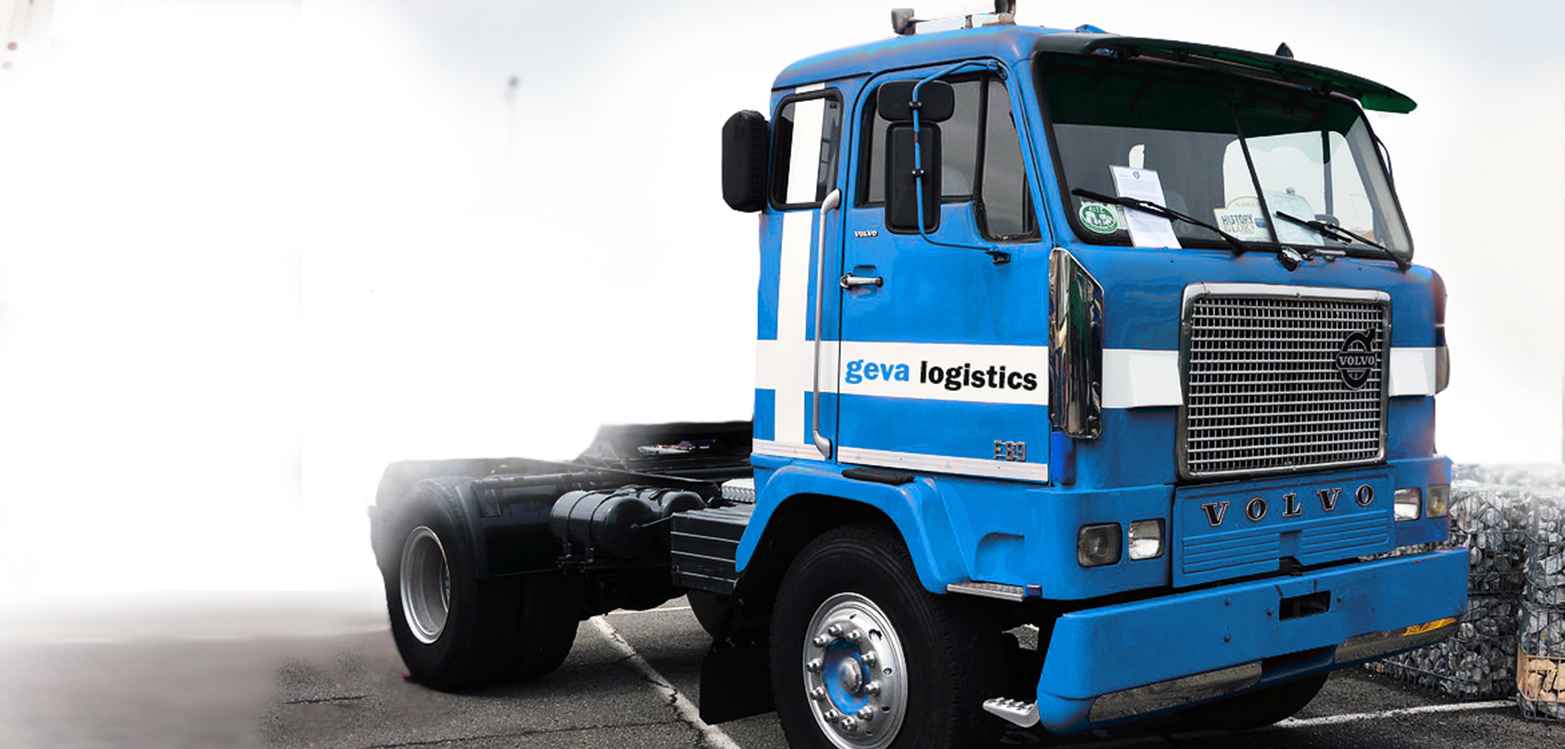 Blue Geva Logistics truck