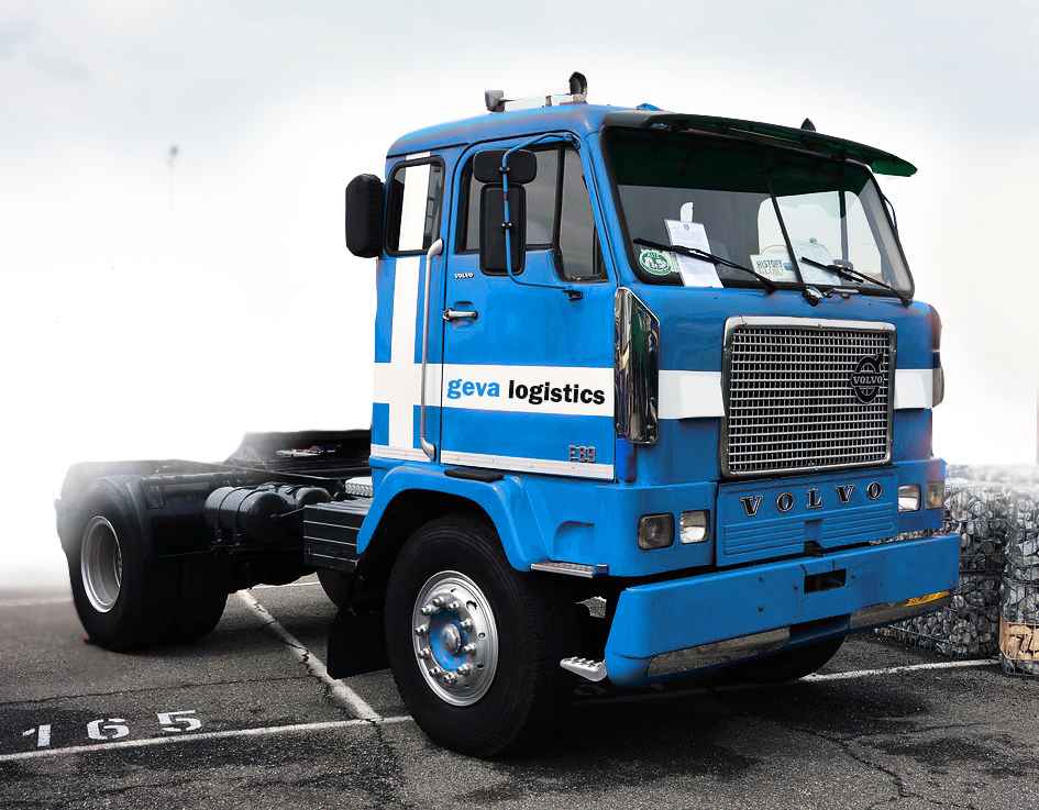 Blue Geva logistics truck